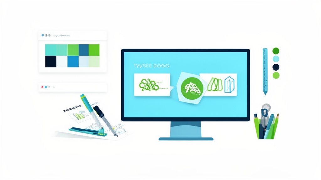 Freelance graphic designer working on branding